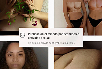 “We Are Not Safe:” When Platform Censorship Becomes Algorithmic Trauma. 4 photos of bodies censured in social networks.