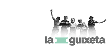 foto en blanc i negre amb un grup de dones agafades de la mà saltant i el logo baix