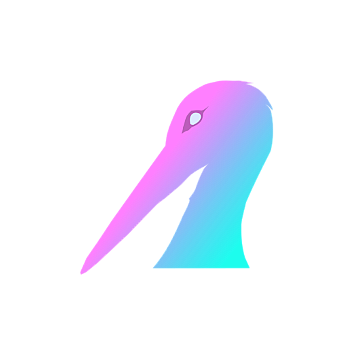 logo: pelican head with trans colors